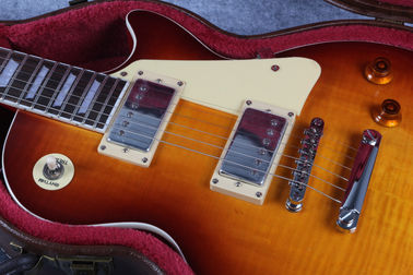 R9 Vos sur mesure Tiger Flame Maple haut LP Guitare électrique matériel en argent fournisseur