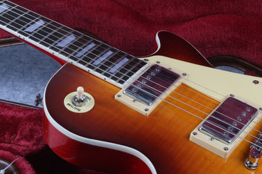 R9 Vos sur mesure Tiger Flame Maple haut LP Guitare électrique matériel en argent fournisseur