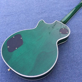 Guitare électrique LP personnalisée Chibson, Guitare électrique Green Flame Maple Top avec matériel or fournisseur