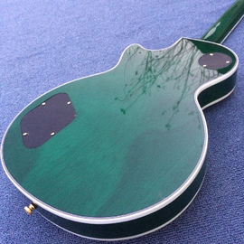 Guitare électrique LP personnalisée Chibson, Guitare électrique Green Flame Maple Top avec matériel or fournisseur