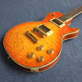 Guitare électrique LP personnalisée Chibson, Guitare électrique Flame Maple Top avec matériel or fournisseur