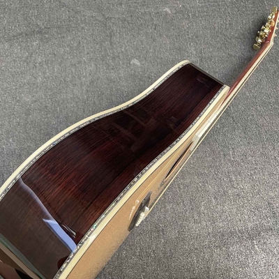 Solid R Back Side Life Tree Inlay Abalone Liant Dreadnought Guitare acoustique Martin Style de guitare fournisseur