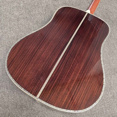Solid R Back Side Life Tree Inlay Abalone Liant Dreadnought Guitare acoustique Martin Style de guitare fournisseur