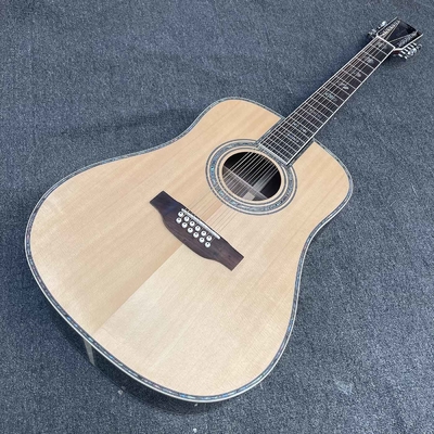 Guitare acoustique traditionnelle à 12 cordes avec encastrement personnalisé fournisseur