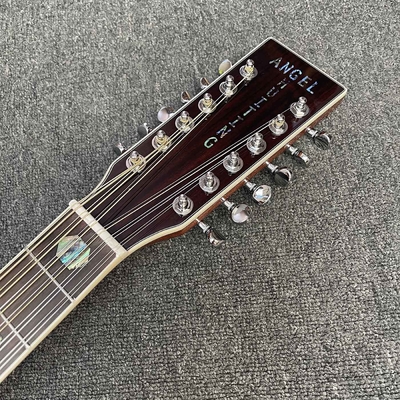 Guitare acoustique traditionnelle à 12 cordes avec encastrement personnalisé fournisseur