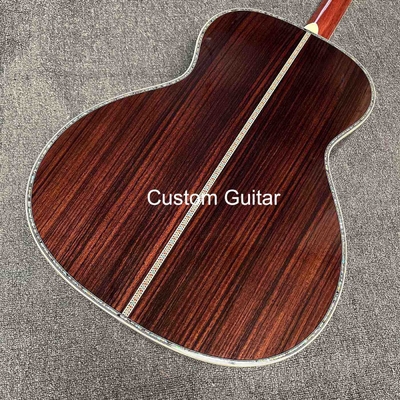 39&quot; en bois massif de rose arrière côté guitare acoustique ébène Fretboard Abalone incrustations en peinture jaune fournisseur