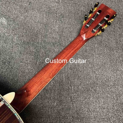 39&quot; en bois massif de rose arrière côté guitare acoustique ébène Fretboard Abalone incrustations en peinture jaune fournisseur