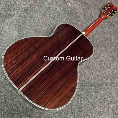 39&quot; en bois massif de rose arrière côté guitare acoustique ébène Fretboard Abalone incrustations en peinture jaune fournisseur