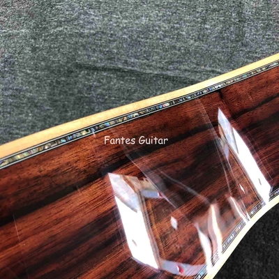 CocoBolo solide personnalisé à l'arrière du côté réel Abalone Inlay D Corps Dreadnought Guitare acoustique en couleur Sunburst fournisseur
