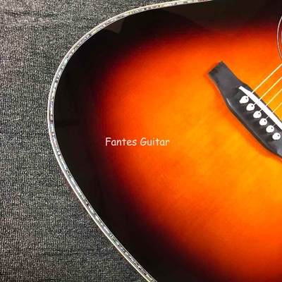 CocoBolo solide personnalisé à l'arrière du côté réel Abalone Inlay D Corps Dreadnought Guitare acoustique en couleur Sunburst fournisseur
