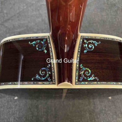 Disponible sur commande en Deluxe Solid Spruce Top Dreadnought Corps Ébène Fingerboard 41 pouces Guitare acoustique Abalone réelle fournisseur