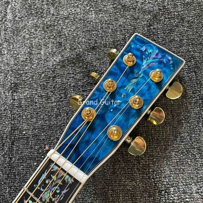 Custom Martin Style OM Corps d'eau ondulée solide en feu d'érable arrière côté Guitare acoustique, Accepter Guitare OEM fournisseur
