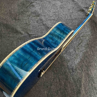 Custom Martin Style OM Corps d'eau ondulée solide en feu d'érable arrière côté Guitare acoustique, Accepter Guitare OEM fournisseur