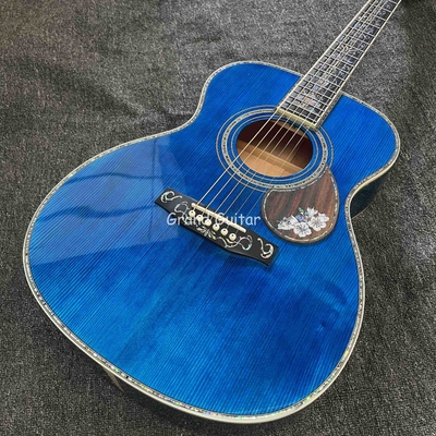 Custom Martin Style OM Corps d'eau ondulée solide en feu d'érable arrière côté Guitare acoustique, Accepter Guitare OEM fournisseur
