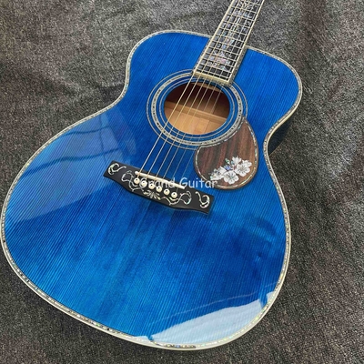 Custom Martin Style OM Corps d'eau ondulée solide en feu d'érable arrière côté Guitare acoustique, Accepter Guitare OEM fournisseur