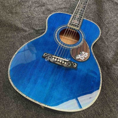 Custom Martin Style OM Corps d'eau ondulée solide en feu d'érable arrière côté Guitare acoustique, Accepter Guitare OEM fournisseur