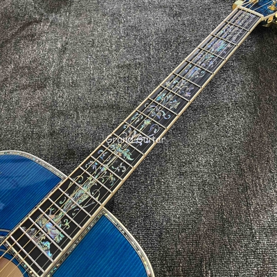 Custom Martin Style OM Corps d'eau ondulée solide en feu d'érable arrière côté Guitare acoustique, Accepter Guitare OEM fournisseur