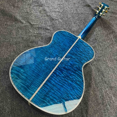 Custom Martin Style OM Corps d'eau ondulée solide en feu d'érable arrière côté Guitare acoustique, Accepter Guitare OEM fournisseur