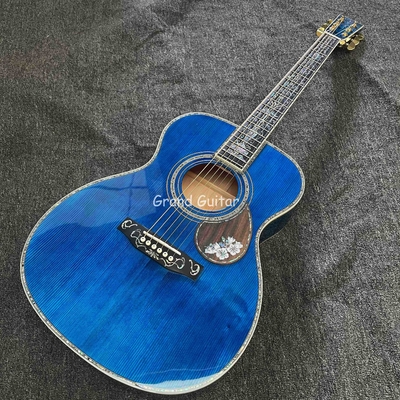 Custom Martin Style OM Corps d'eau ondulée solide en feu d'érable arrière côté Guitare acoustique, Accepter Guitare OEM fournisseur