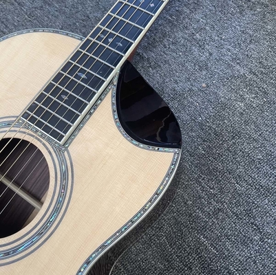 Custom OOO-45 AAAAA 5A en bois massif Martin Style Cutaway Guitare acoustique avec ébène 12 Frets 43mm Largeur de noix, Accepter la guitare OEM fournisseur