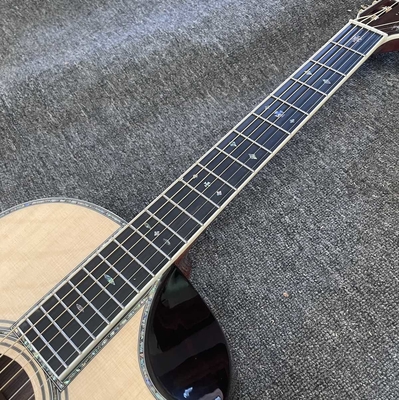 Custom OOO-45 AAAAA 5A en bois massif Martin Style Cutaway Guitare acoustique avec ébène 12 Frets 43mm Largeur de noix, Accepter la guitare OEM fournisseur
