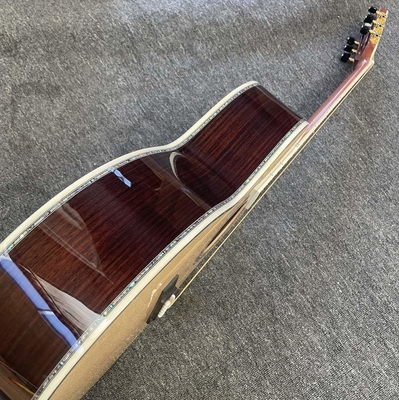 Custom OOO-45 AAAAA 5A en bois massif Martin Style Cutaway Guitare acoustique avec ébène 12 Frets 43mm Largeur de noix, Accepter la guitare OEM fournisseur