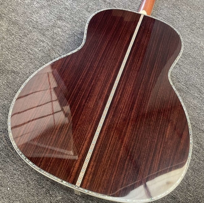 Custom OOO-45 AAAAA 5A en bois massif Martin Style Cutaway Guitare acoustique avec ébène 12 Frets 43mm Largeur de noix, Accepter la guitare OEM fournisseur
