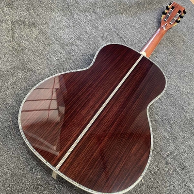 Custom OOO-45 AAAAA 5A en bois massif Martin Style Cutaway Guitare acoustique avec ébène 12 Frets 43mm Largeur de noix, Accepter la guitare OEM fournisseur