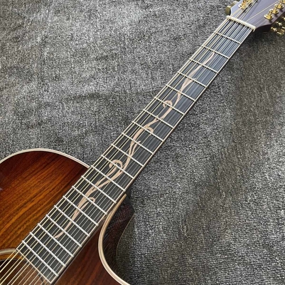 12 cordes personnalisées KOA Bois Taylor Style Guitare acoustique finition brillante Corps Matt Cou Open Tuner fournisseur