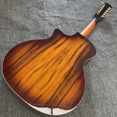 12 cordes personnalisées KOA Bois Taylor Style Guitare acoustique finition brillante Corps Matt Cou Open Tuner fournisseur