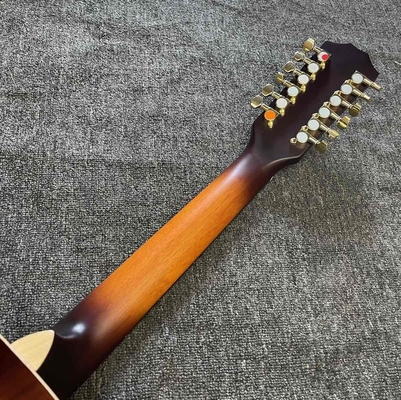 12 cordes personnalisées KOA Bois Taylor Style Guitare acoustique finition brillante Corps Matt Cou Open Tuner fournisseur