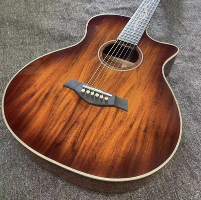 6 cordes personnalisées KOA Bois Taylor Style Guitare acoustique finition brillante Corps Matt Cou Open Tuner fournisseur