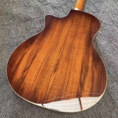 6 cordes personnalisées KOA Bois Taylor Style Guitare acoustique finition brillante Corps Matt Cou Open Tuner fournisseur