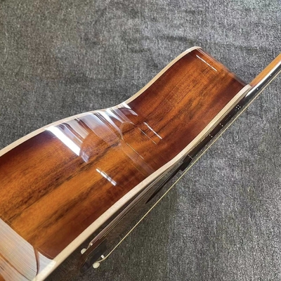 6 cordes personnalisées KOA Bois Taylor Style Guitare acoustique finition brillante Corps Matt Cou Open Tuner fournisseur