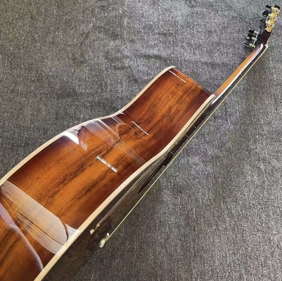 6 cordes personnalisées KOA Bois Taylor Style Guitare acoustique finition brillante Corps Matt Cou Open Tuner fournisseur