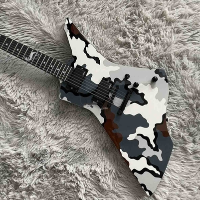 Guitare électrique camouflée personnalisée Snake Byte James Hetfield Signature avec capteur actif 9V, capteurs EMG, matériel noir fournisseur
