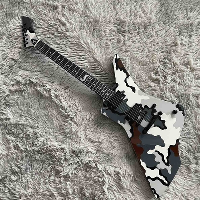 Guitare électrique camouflée personnalisée Snake Byte James Hetfield Signature avec capteur actif 9V, capteurs EMG, matériel noir fournisseur