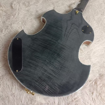 Guitare électrique de style Gretsch avec bigs bys trem en noir transparent, acceptez la guitare et la basse OEM fournisseur