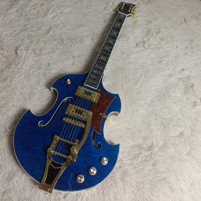 Corps creux creux et corps irrégulier Gretsch guitare électrique avec bigs bys trem en bleu, acceptez la guitare et la basse OEM fournisseur