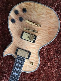 Boutique de guitare sur mesure LP guitare sur mesure Corps naturel couvert Tablette d'ébène fournisseur