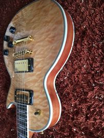Boutique de guitare sur mesure LP guitare sur mesure Corps naturel couvert Tablette d'ébène fournisseur