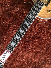 Boutique de guitare sur mesure LP guitare sur mesure Corps naturel couvert Tablette d'ébène fournisseur