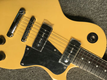 Lp Junior guitare électrique couleur jaune un pont P90 pick-up 22 points incrustation frettes guitare LP fournisseur