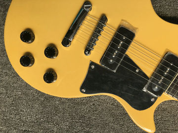 Lp Junior guitare électrique couleur jaune un pont P90 pick-up 22 points incrustation frettes guitare LP fournisseur