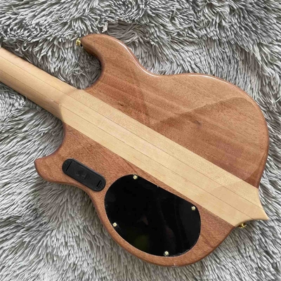 Personnalisé 4 cordes Collier à travers le corps Style Alembique Guitare basse électrique Arbre Burl Top fournisseur