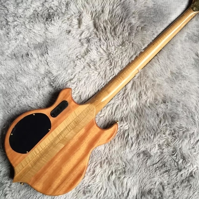 Personnalisé 4 cordes Collier à travers le corps Style Alembique Guitare basse électrique Arbre Burl Top fournisseur