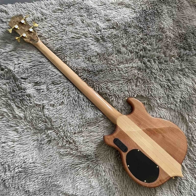 Personnalisé 4 cordes Collier à travers le corps Style Alembique Guitare basse électrique Arbre Burl Top fournisseur