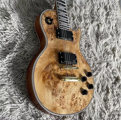 Gibson personnalisé style Les Paul LP Guitare électrique Nature Burl Maple Top Corps d' acajou fournisseur