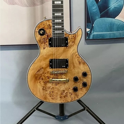 Gibson personnalisé style Les Paul LP Guitare électrique Nature Burl Maple Top Corps d' acajou fournisseur