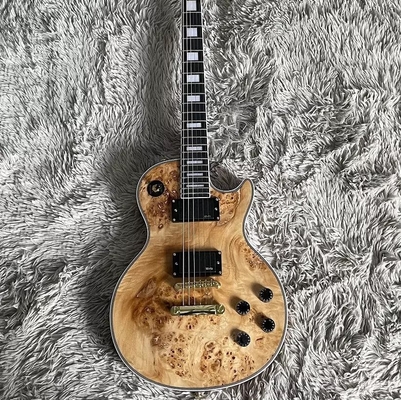 Gibson personnalisé style Les Paul LP Guitare électrique Nature Burl Maple Top Corps d' acajou fournisseur